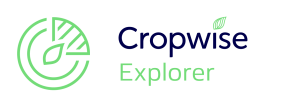 Logotipo de Cropwise Explorer con ícono circular verde y texto azul y verde