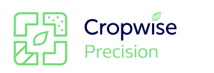 Logotipo de Crowwise Precision en azul y verde con símbolo geométrico verde