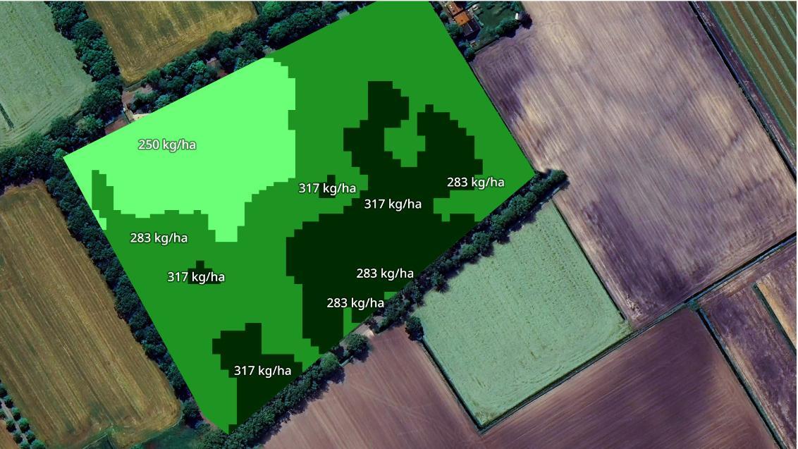 Data gedreven variabel kunstmest strooien