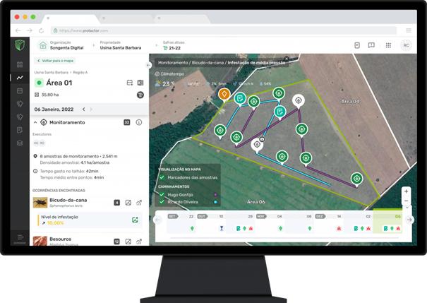 Protector Web Dashboard - Personnel tracking with Sphenophorus Monitoring