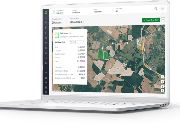Cropwise operations available on computer