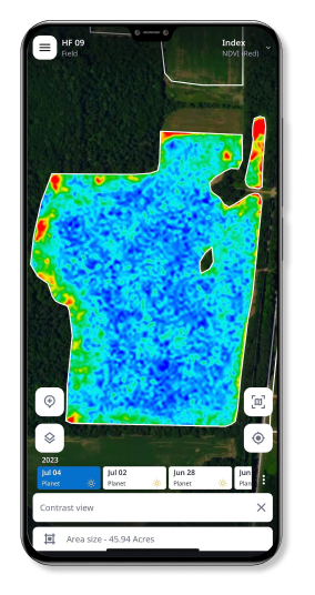 Cropwise Imagery example on mobile