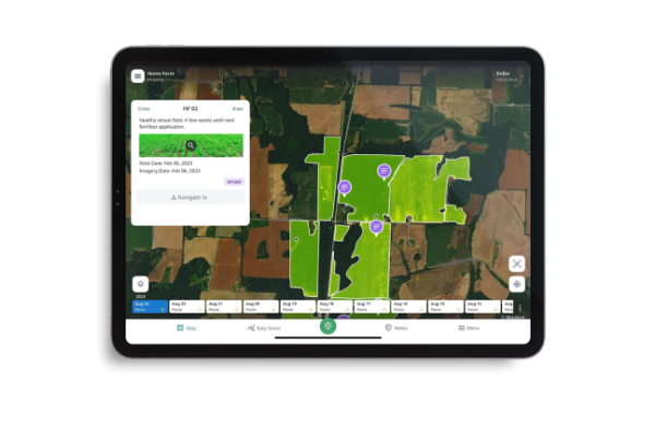 Cropwise Imagery example on tablet