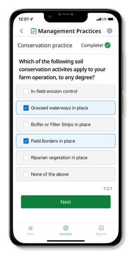 Cropwise Sustainability mobile example